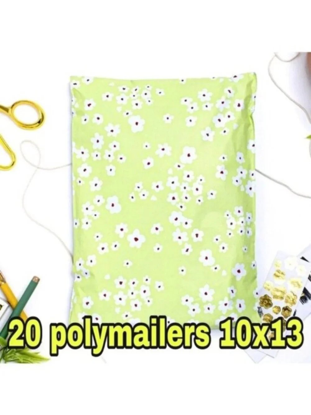 20 wild flower print polymailers 10x13